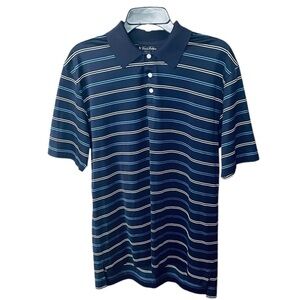 Brooks Brothers double mercerized cotton short sleeve polo golf shirt Med blue